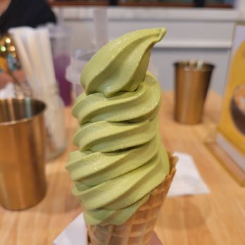 Burosu Ramen - Matcha soft serve on waffle cone - Ramen Near Me - Studio City, California Burosu Ramen - Matcha soft serve on waffle cone - Ramen Near Me - Studio City, California