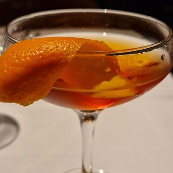 Bluebird Restaurant - The Elegant- No.3 Gin, Luxardo Maraschino Liqueur, Lillet Rose, Absinthe, Angostura Bitters - Modern European Near Me - London, XGL Bluebird Restaurant - The Elegant- No.3 Gin, Luxardo Maraschino Liqueur, Lillet Rose, Absinthe, Angostura Bitters - Modern European Near Me - London, XGL
