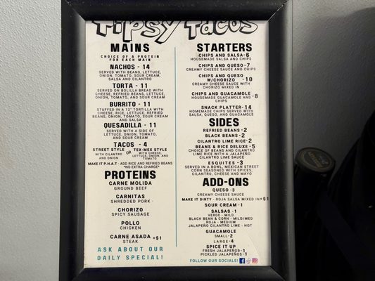 Menu photo 2 Tipsy Tacos Columbus, OH