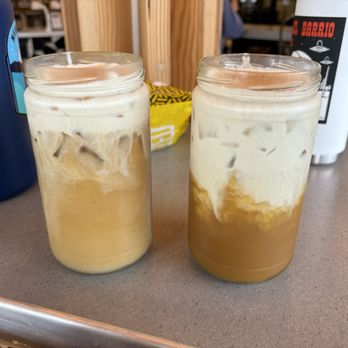 Better Buzz Coffee Hillcrest - Pumpkin Cold Brew (left) Cinnamon Cream Cold Brew (right) - Coffee & Tea Near Me - San Diego, California Better Buzz Coffee Hillcrest - Pumpkin Cold Brew (left) Cinnamon Cream Cold Brew (right) - Coffee & Tea Near Me - San Diego, California