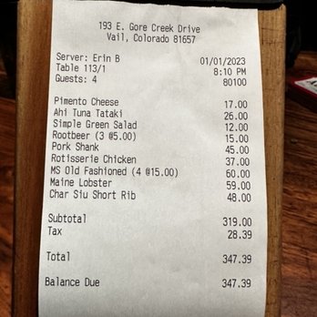 Mountain Standard - Pricey place - New American Near Me - Vail, Colorado