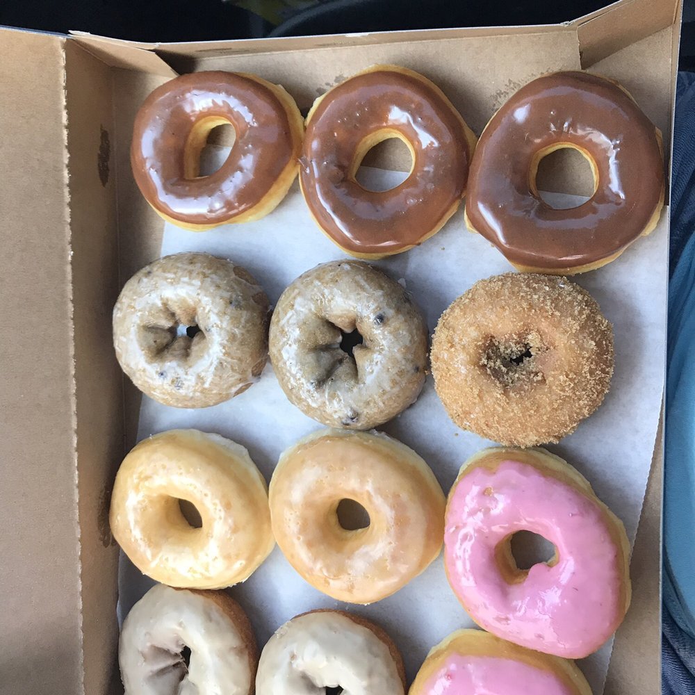 a box of assorted donuts a box of assorted donuts