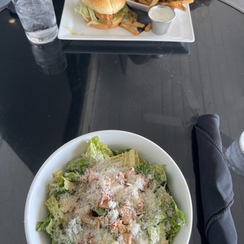 Porch - Fried chicken sándwich with Hand-Cut Fries and chicken Caesar salad - American Near Me - Mountain Brook, Alabama