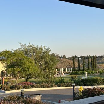 The Restaurant at Avensole Winery - Pretty patio view at the corner table - Venues & Event Spaces Near Me - Temecula, California