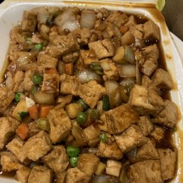 Kung pao tofu (ordered vegan) Kung pao tofu (ordered vegan)