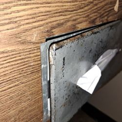 Super 8 by Wyndham Poplar Bluff Missouri - Rusted out tissue holder, falling out of the vanity