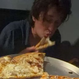 Bussin down on the chicken bacon ranch slice
