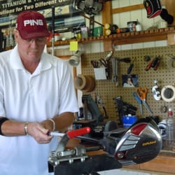 Cranberry Golf Center - Dave re-gripping clubs in the shop