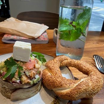 Miriam - Mediterranean Salad, Jewish bagel. - Mediterranean Near Me - New York, New York Miriam - Mediterranean Salad, Jewish bagel. - Mediterranean Near Me - New York, New York