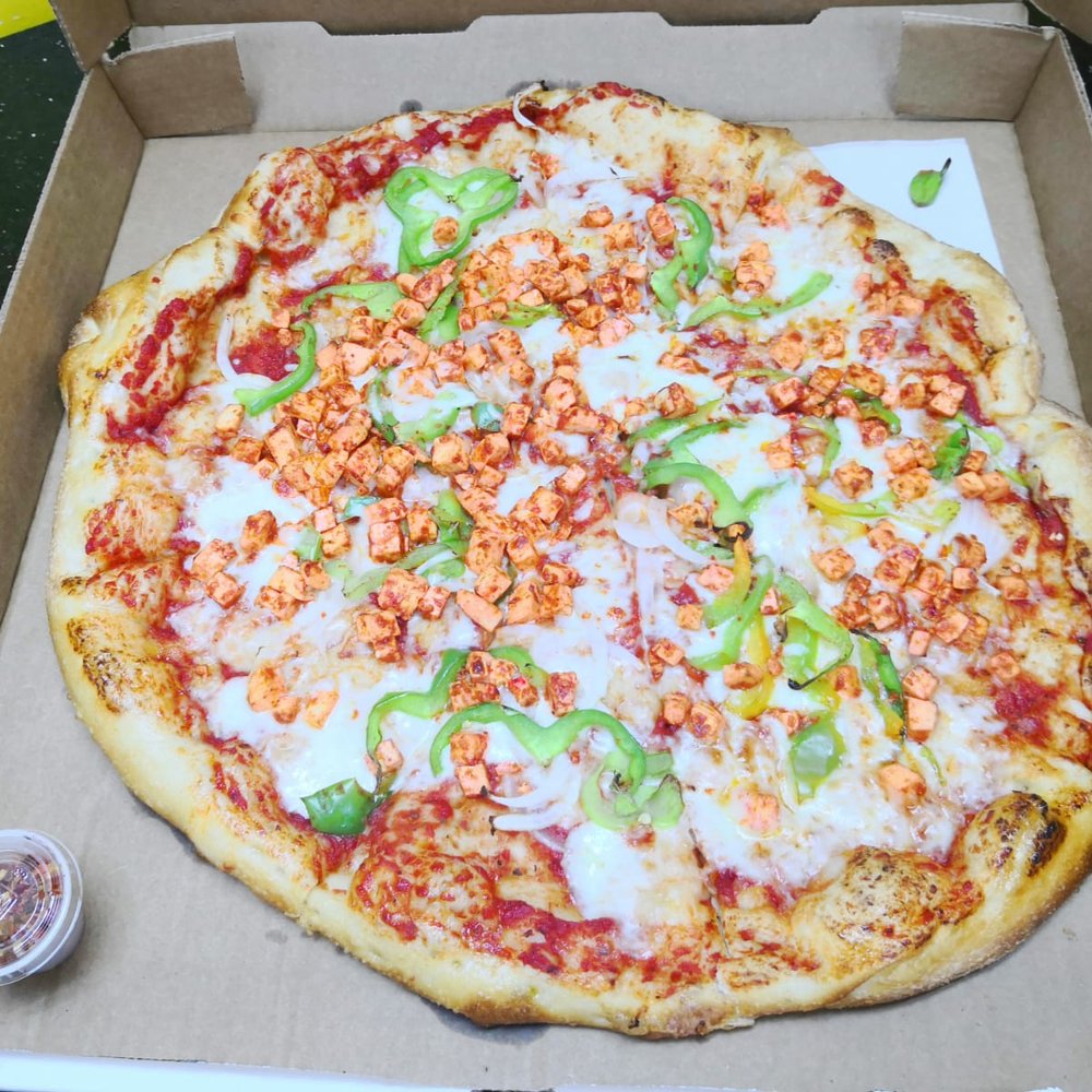 Paneer Tikka Pizza (Large = 16"). 1 word AMAZING. Paneer Tikka Pizza (Large = 16"). 1 word AMAZING.
