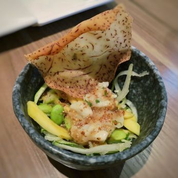 August 8 - August 8 - Diced Scallop Salad Appetizer with Taro Chip - Japanese Near Me - Brampton, Ontario