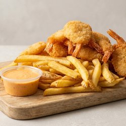 Jumbo Fried Shrimp and French Fries