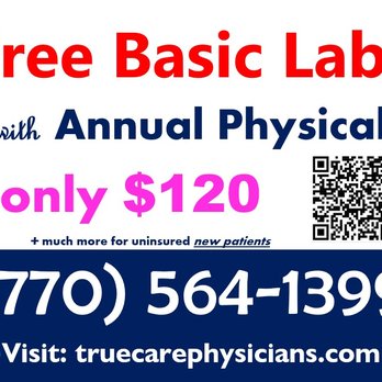 True Care Physicians - Free Basic Labs w/Annual Physical for ONLY $120.
STD Visits $75 + Labs $75. - Urgent Care Near Me - Stone Mountain, Georgia True Care Physicians - Free Basic Labs w/Annual Physical for ONLY $120.
STD Visits $75 + Labs $75. - Urgent Care Near Me - Stone Mountain, Georgia