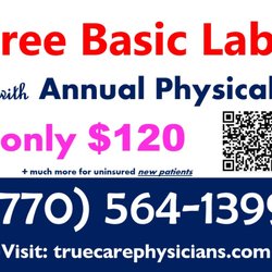 True Care Physicians - Free Basic Labs w/Annual Physical for ONLY $120.
STD Visits $75 + Labs $75.