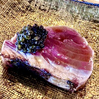 Omakase By Aung - A chunk of Katsuo. Seared as tataki, smoked before serving. Topped w caviar. Terrific otsumami. - Sushi Bars Near Me - Honolulu, Hawaii Omakase By Aung - A chunk of Katsuo. Seared as tataki, smoked before serving. Topped w caviar. Terrific otsumami. - Sushi Bars Near Me - Honolulu, Hawaii