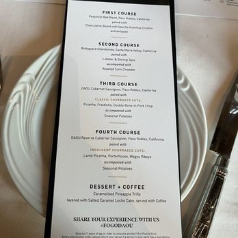 Fogo de Chão - Daou Wine Dinner menu - Brazilian Near Me - Plano, Texas Fogo de Chão - Daou Wine Dinner menu - Brazilian Near Me - Plano, Texas