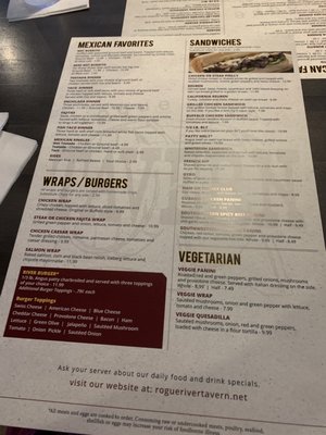 Menu photo 1 Rogue River Tavern Rockford, MI Menu photo 1 Rogue River Tavern Rockford, MI