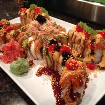 Matsu Ya Sushi & Grill - Christmas in July (far), Chtistmas tree (center) Cho Cho roll (near). Cant go wrong with any of the three:) - Sushi Bars Near Me - Stevens Point, Wisconsin Matsu Ya Sushi & Grill - Christmas in July (far), Chtistmas tree (center) Cho Cho roll (near). Cant go wrong with any of the three:) - Sushi Bars Near Me - Stevens Point, Wisconsin