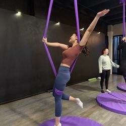 Vivid Movement - They let you take photos too! I preferred the hammock because the hoop kind of hurts with no padding