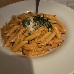 This is the penne vodka and shrimp entrée
