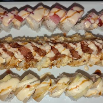 Tokyo Dori Sushi and Grill - From top to bottom: Sex in the city, red hot roll and Mt. Fuji roll. - Japanese Near Me - Rocklin, California