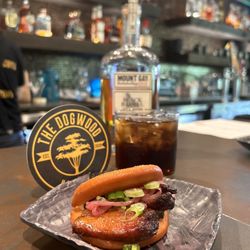 The Dogwood - Maple Pork Belly sandwich at The Dogwood - Blue Ridge, GA. Amazing app!!