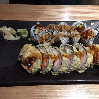 Sakanaya - Yaya roll (bottom) and una-Q roll (top). Both are not spicy and do not contain raw fish - Japanese Near Me - Champaign, Illinois Sakanaya - Yaya roll (bottom) and una-Q roll (top). Both are not spicy and do not contain raw fish - Japanese Near Me - Champaign, Illinois