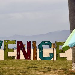 Venice Beach Boardwalk - April 10, 2025 | Thursday afternoon walk | Scenery | Even met the artist of this sign who was sitting nearby!