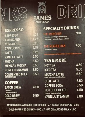 Menu photo 4 James Coffee San Diego, CA