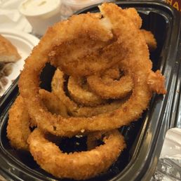 They have DELICIOUS onion rings - And the portion is generous!