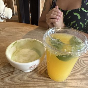 Le Pain Quotidien - My mom's anniversary matcha (left) and my very good fresh squeezed lemonade. (Right) - Bakeries Near Me - Claremont, California Le Pain Quotidien - My mom's anniversary matcha (left) and my very good fresh squeezed lemonade. (Right) - Bakeries Near Me - Claremont, California