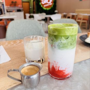 Spot Dessert Bar - Iced Strawberry Matcha Latte & espresso Affagato - Desserts Near Me - Cherry Hill, New Jersey Spot Dessert Bar - Iced Strawberry Matcha Latte & espresso Affagato - Desserts Near Me - Cherry Hill, New Jersey