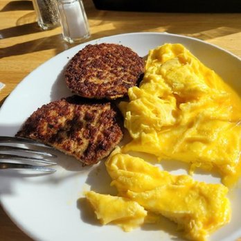 Scrambled - Eggs and Sausage Patties. - Breakfast & Brunch Near Me - Henderson, Nevada Scrambled - Eggs and Sausage Patties. - Breakfast & Brunch Near Me - Henderson, Nevada