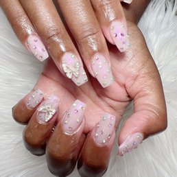 My beautiful butterfly nails - reminds me of 90's Mariah Carey!