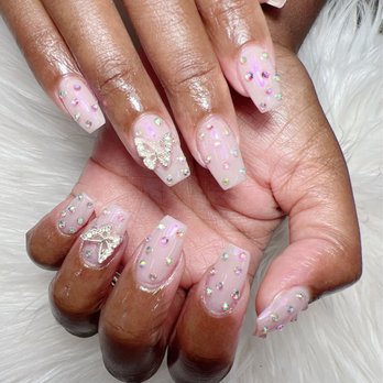 Classy Nail & Spa - My beautiful butterfly nails - reminds me of 90's Mariah Carey! - Nail Salons Near Me - Toledo, Ohio
