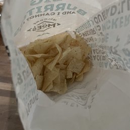 This is the pathetic, bottom of the barrel, broken chips served with the bowl of queso orders to share.