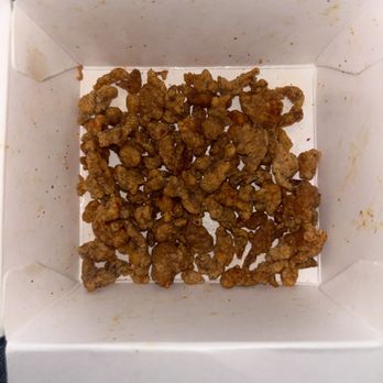 Tastea - Karate Chicken Payed 8$ for popcorn chicken and got about 5 small pieces and the rest of the box was these crumbs. - Bubble Tea Near Me - Chino Hills, California Tastea - Karate Chicken Payed 8$ for popcorn chicken and got about 5 small pieces and the rest of the box was these crumbs. - Bubble Tea Near Me - Chino Hills, California