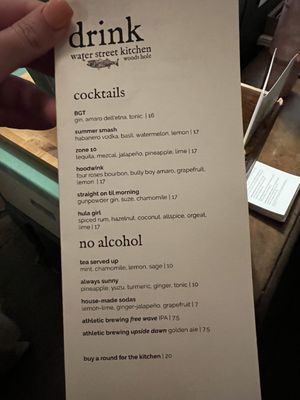 Menu photo 1 Water Street Kitchen Woods Hole, MA