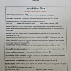Pancho’s Mexican Food - Lunch and dinner menu