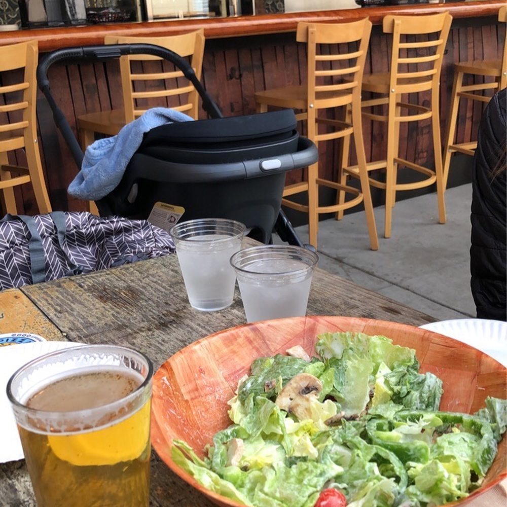 Pizza Port - Garden Salad and a pint - Pizza Near Me - Carlsbad, California Pizza Port - Garden Salad and a pint - Pizza Near Me - Carlsbad, California