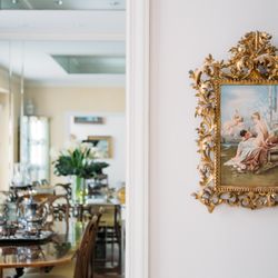 Circle Auction - Hand-painted plaque in carved giltwood frame by Josef Zasche (Austrian, 1821-1881). Sold by Circle Auction.