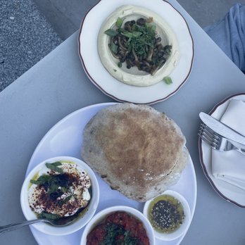 Safta - Hummus, whipped feta, and eggplant dip - Middle Eastern Near Me - Denver, Colorado