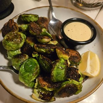 Cafe Mystique - Crispy Brussels Sprouts with Dijon Aioli - Mediterranean Near Me - San Francisco, California Cafe Mystique - Crispy Brussels Sprouts with Dijon Aioli - Mediterranean Near Me - San Francisco, California