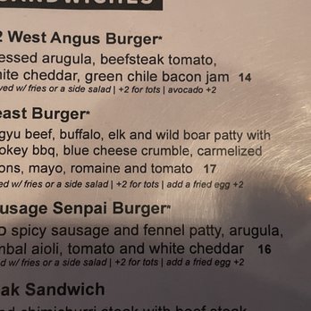 12 West Brewing - Downtown Mesa - What's on the beast burger - Cocktail Bars Near Me - Mesa, Arizona