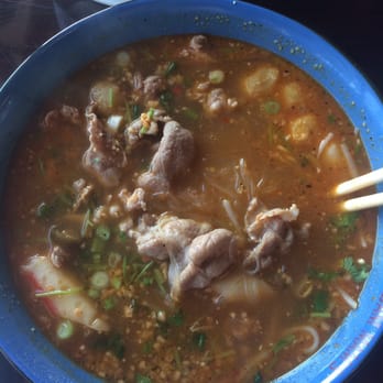 Madam Mam's - Ns 14 Thai spicy noodle soup with ground pork and pork slices - Thai Near Me - Austin, Texas