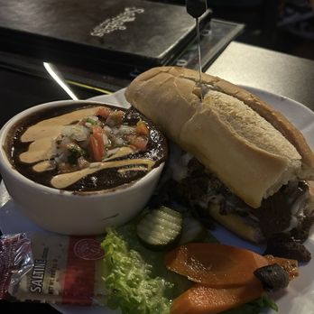 Sassafras Eclectic Food Joint - Philly cheesesteak with bean soup - New American Near Me - Carson City, Nevada