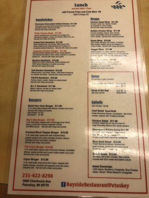 Menu photo 1 Bayside Restaurant Petoskey, MI