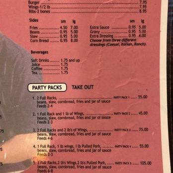 Memphis BBQ - Menu as of Feb. 2020 - Barbeque Near Me - Woodbridge, Ontario