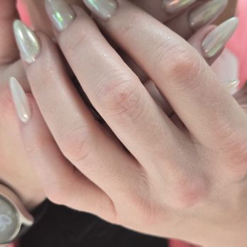 Cozy Nail Spa - After photo! Beautiful chrome on white gel-X nails - Nail Salons Near Me - Carson City, Nevada Cozy Nail Spa - After photo! Beautiful chrome on white gel-X nails - Nail Salons Near Me - Carson City, Nevada