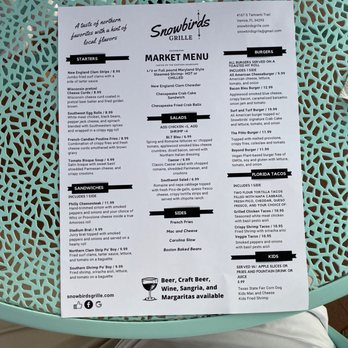 Snowbirds Grille - Menu - Salad Near Me - Venice, Florida